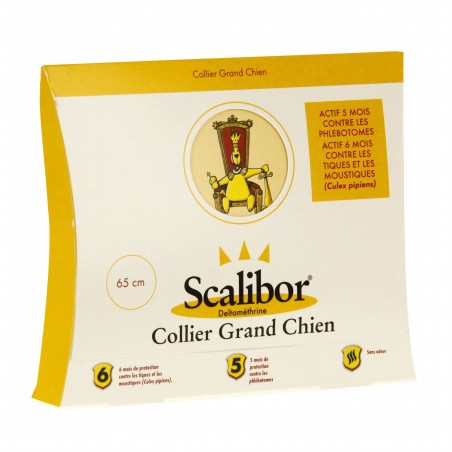 SCALIBOR - Collier Anti-Tiques Grand Chien 65 cm